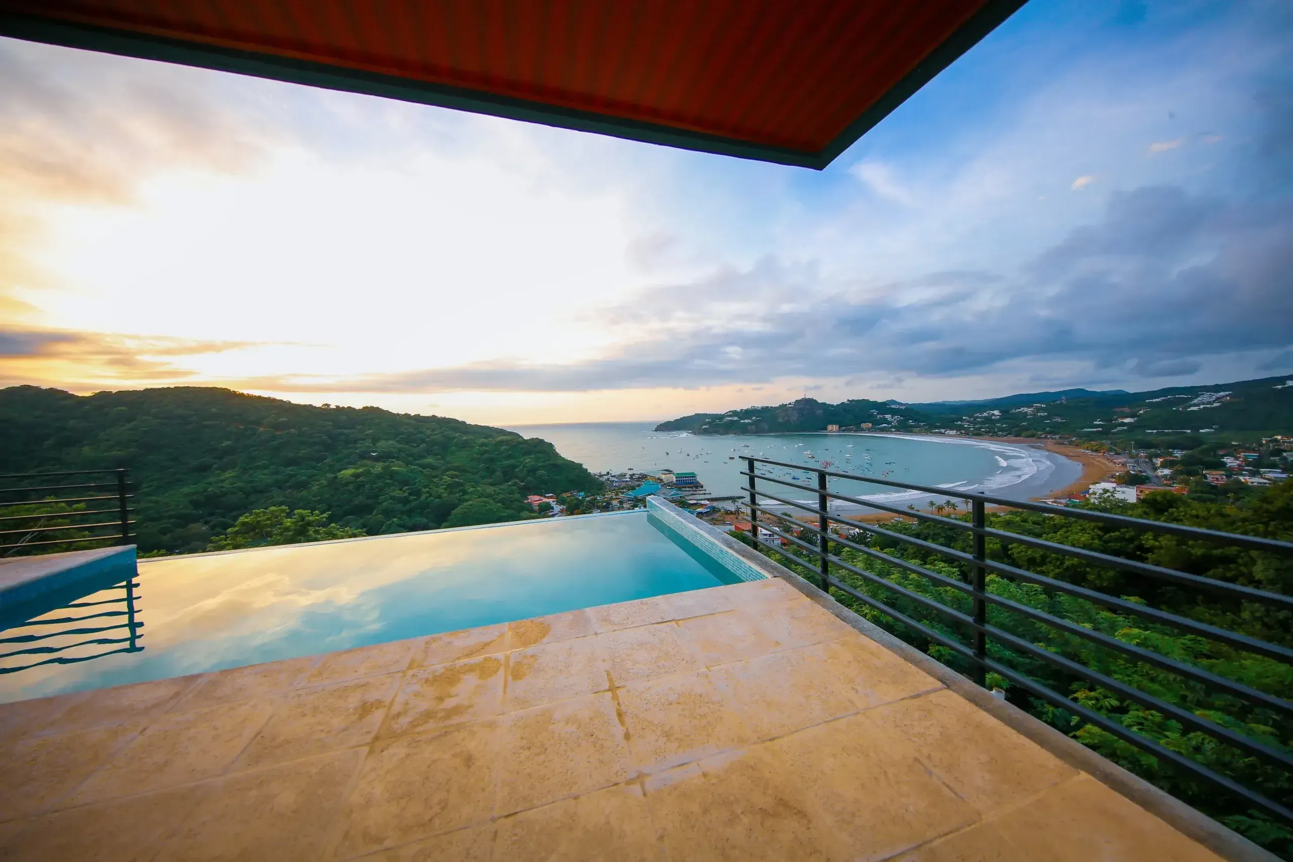 Evening view from a completed home on the Nicaraguan Pacific coast, the reward of a well-managed construction project